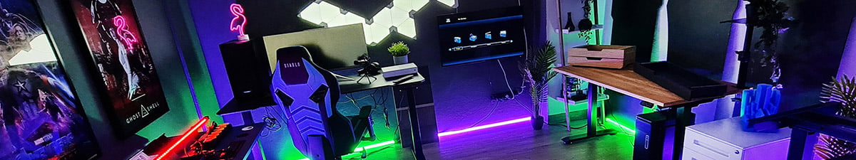 biurko gamingowe podświetlane